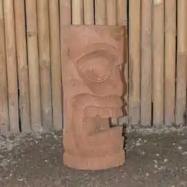 Artikelbild 2 des Artikels “Tiki-Statue im polynesischen Stil. Aus Kokosnusspalme 50cm. Ca. 18-28cm Durchmesser. Modell 2 - offener Mund, “